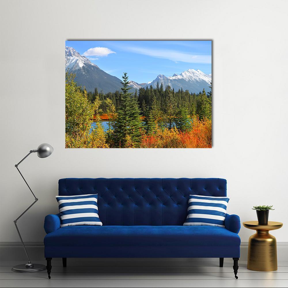 Scenic Landscape In Alberta Canada Canvas Wall Art-1 Piece-Gallery Wrap-48" x 32"-Tiaracle