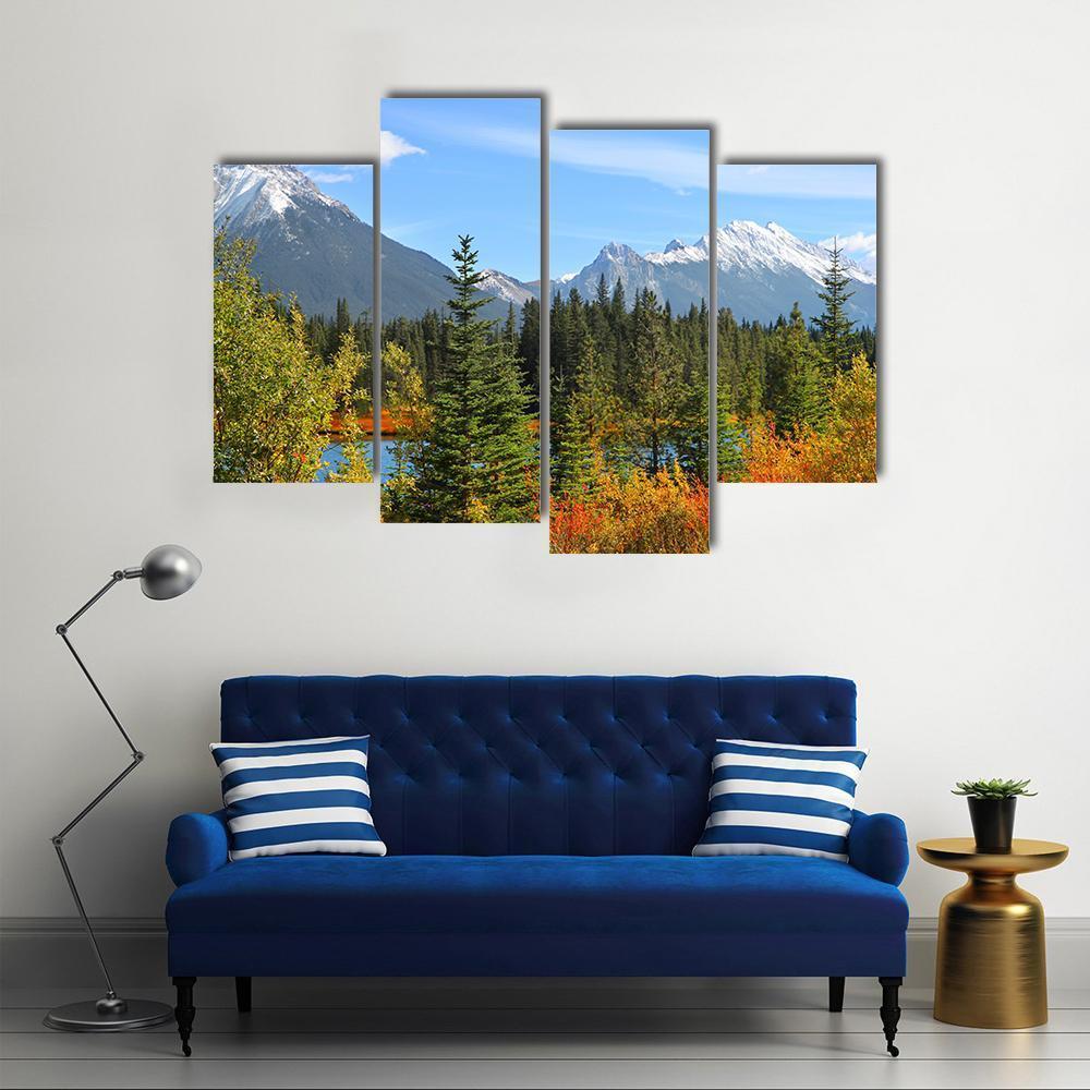 Scenic Landscape In Alberta Canada Canvas Wall Art-4 Pop-Gallery Wrap-50" x 32"-Tiaracle