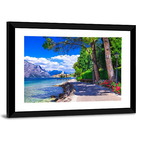 Scenic Landscape Of Lago Di Garda Canvas Wall Art-3 Horizontal-Gallery Wrap-25" x 16"-Tiaracle