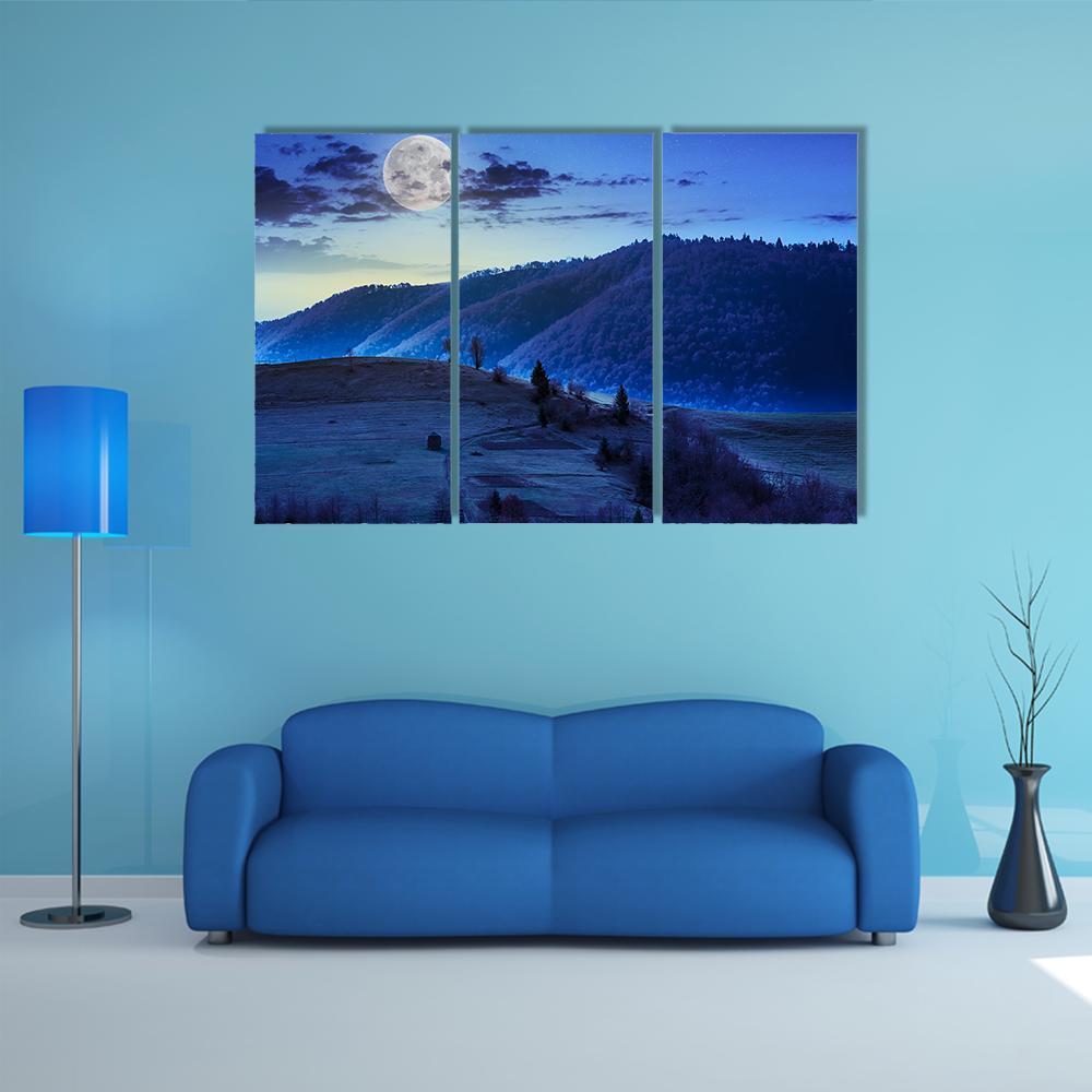 Mountain Summer Landscape Canvas Wall Art-3 Horizontal-Gallery Wrap-37" x 24"-Tiaracle
