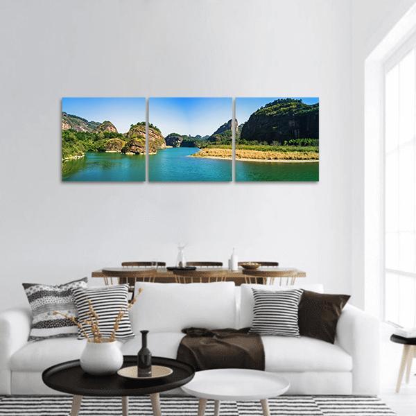 Mount Longhu China Panoramic Canvas Wall Art-3 Piece-25" x 08"-Tiaracle