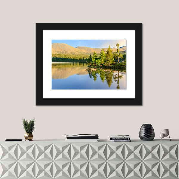 Scenic Mountain Lake In Summer Canvas Wall Art-3 Horizontal-Gallery Wrap-25" x 16"-Tiaracle