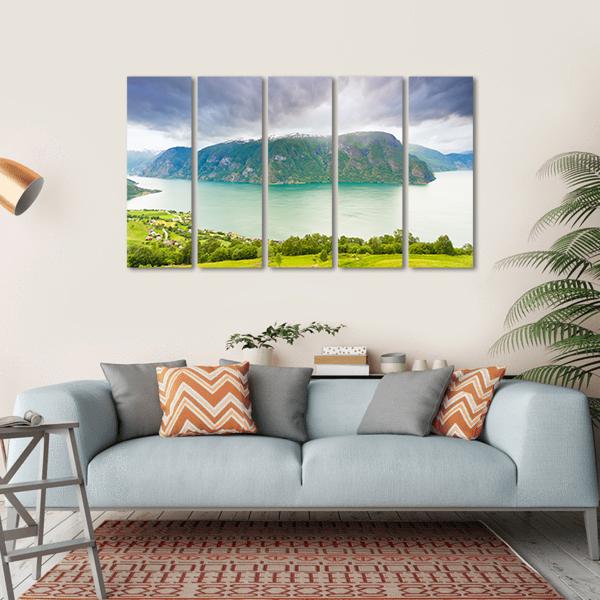 Scenic Nature Landscape Norway Canvas Wall Art-5 Horizontal-Gallery Wrap-22" x 12"-Tiaracle