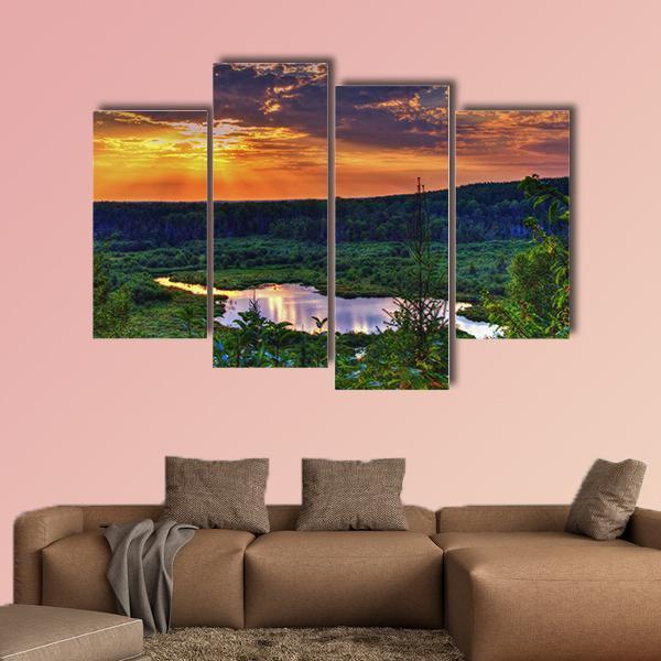 Scenic Overlook In The Ottawa National Forest Canvas Wall Art-4 Pop-Gallery Wrap-50" x 32"-Tiaracle