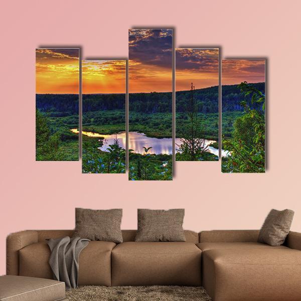 Scenic Overlook In The Ottawa National Forest Canvas Wall Art-5 Pop-Gallery Wrap-47" x 32"-Tiaracle