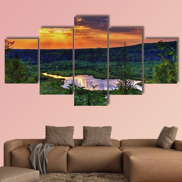 Scenic Overlook In The Ottawa National Forest Canvas Wall Art-5 Star-Gallery Wrap-62" x 32"-Tiaracle