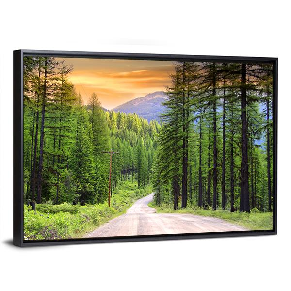 Scenic Rural Drive In Montana Canvas Wall Art-3 Horizontal-Gallery Wrap-25" x 16"-Tiaracle