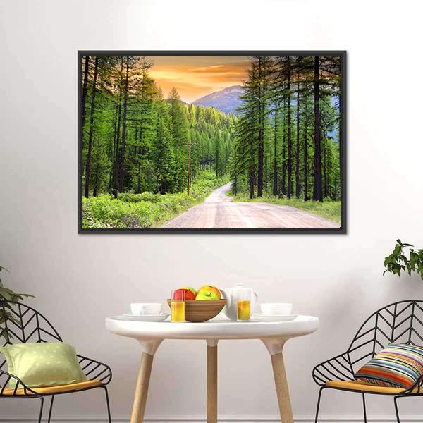 Scenic Rural Drive In Montana Canvas Wall Art-3 Horizontal-Gallery Wrap-25" x 16"-Tiaracle