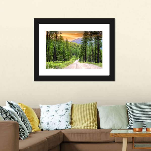 Scenic Rural Drive In Montana Canvas Wall Art-3 Horizontal-Gallery Wrap-25" x 16"-Tiaracle