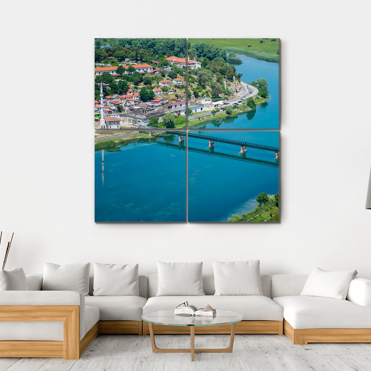 Scenic View From The Fortress Of Rosafa Canvas Wall Art-4 Square-Gallery Wrap-17" x 17"-Tiaracle