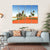 Scenic View Of African Oasis Canvas Wall Art-4 Horizontal-Gallery Wrap-34" x 24"-Tiaracle