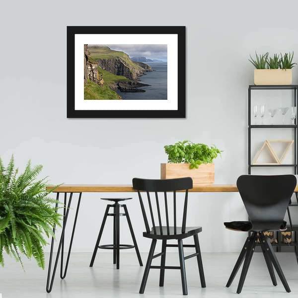 Scenic View Of Coast Of Mykines Canvas Wall Art-3 Horizontal-Gallery Wrap-25" x 16"-Tiaracle