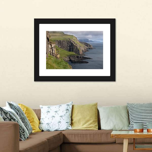 Scenic View Of Coast Of Mykines Canvas Wall Art-3 Horizontal-Gallery Wrap-25" x 16"-Tiaracle