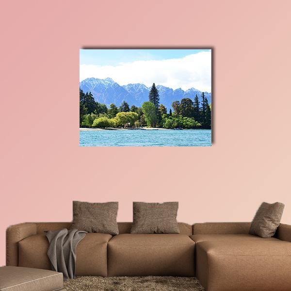 Scenic View Of Lake Wakatipu Canvas Wall Art-5 Star-Gallery Wrap-62" x 32"-Tiaracle