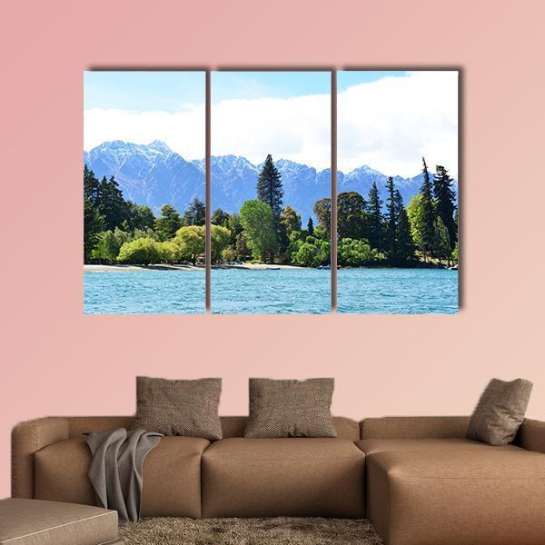 Scenic View Of Lake Wakatipu Canvas Wall Art-3 Horizontal-Gallery Wrap-37" x 24"-Tiaracle