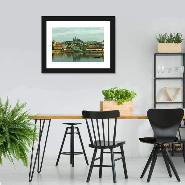 Scenic View On Vltava River Canvas Wall Art-3 Horizontal-Gallery Wrap-25" x 16"-Tiaracle