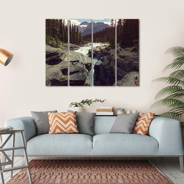 Scenic Views Of Athabasca River Canvas Wall Art-4 Horizontal-Gallery Wrap-34" x 24"-Tiaracle