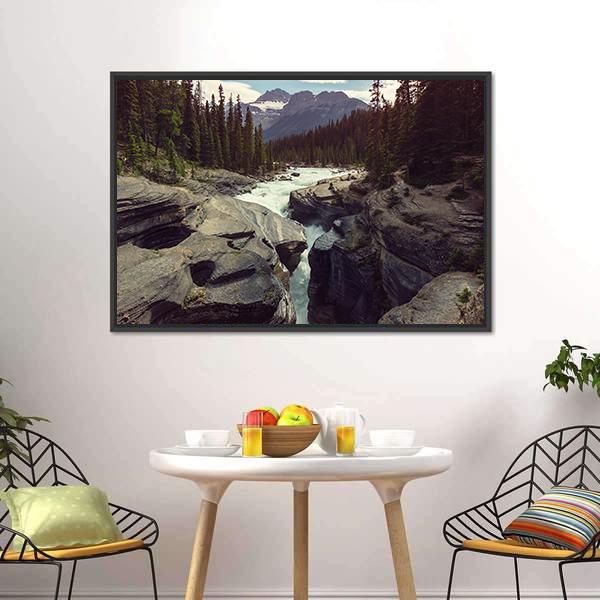Scenic Views Of Athabasca River Canvas Wall Art-3 Horizontal-Gallery Wrap-25" x 16"-Tiaracle