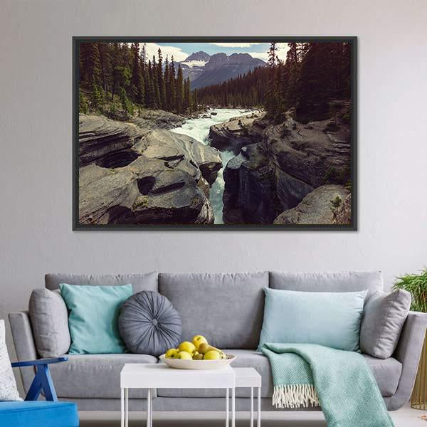 Scenic Views Of Athabasca River Canvas Wall Art-3 Horizontal-Gallery Wrap-25" x 16"-Tiaracle