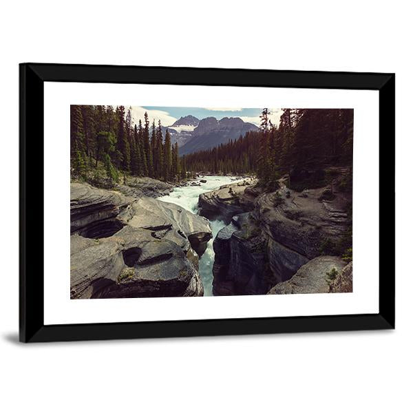 Scenic Views Of Athabasca River Canvas Wall Art-3 Horizontal-Gallery Wrap-25" x 16"-Tiaracle