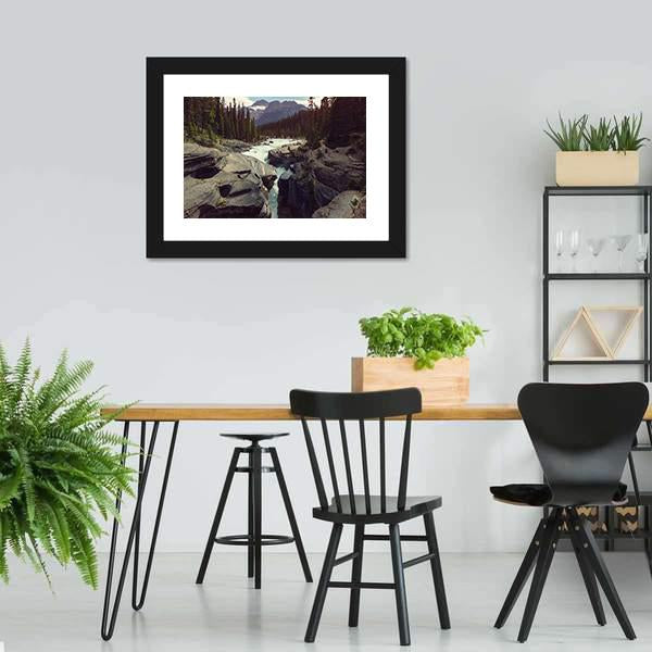 Scenic Views Of Athabasca River Canvas Wall Art-3 Horizontal-Gallery Wrap-25" x 16"-Tiaracle