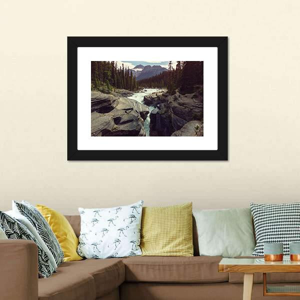 Scenic Views Of Athabasca River Canvas Wall Art-3 Horizontal-Gallery Wrap-25" x 16"-Tiaracle