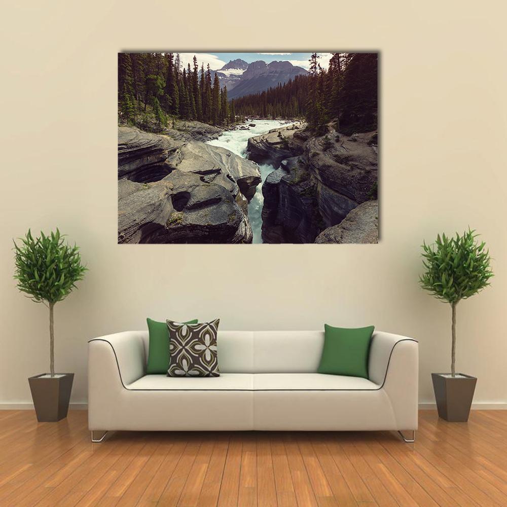 Scenic Views Of Athabasca River Canvas Wall Art-1 Piece-Gallery Wrap-48" x 32"-Tiaracle