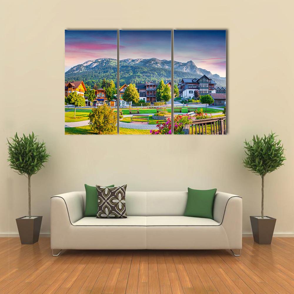 Scenic Village In The Apls Austria Canvas Wall Art-3 Horizontal-Gallery Wrap-25" x 16"-Tiaracle