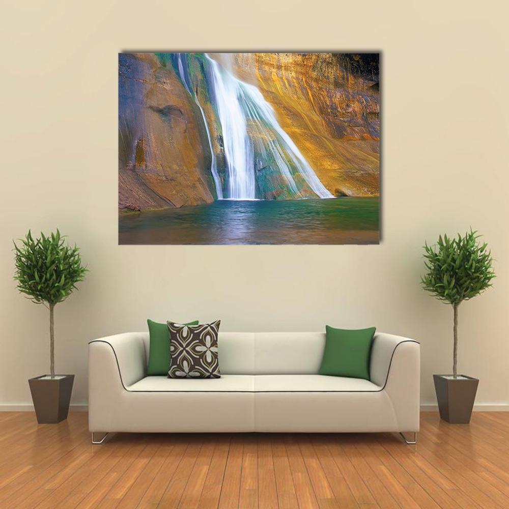 Lower Calf Creek Falls Canvas Wall Art-1 Piece-Gallery Wrap-36" x 24"-Tiaracle