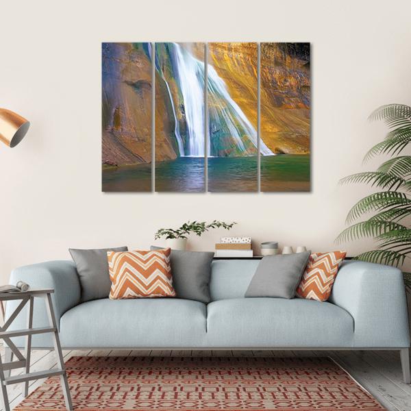 Lower Calf Creek Falls Canvas Wall Art-4 Horizontal-Gallery Wrap-34" x 24"-Tiaracle