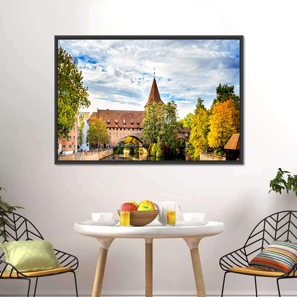Schlayer Hallergate Bridge Over The Pegnitz River Canvas Wall Art-3 Horizontal-Gallery Wrap-25" x 16"-Tiaracle