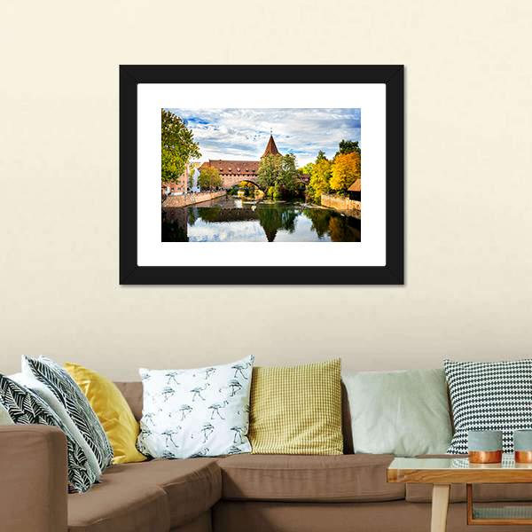 Schlayer Hallergate Bridge Over The Pegnitz River Canvas Wall Art-3 Horizontal-Gallery Wrap-25" x 16"-Tiaracle