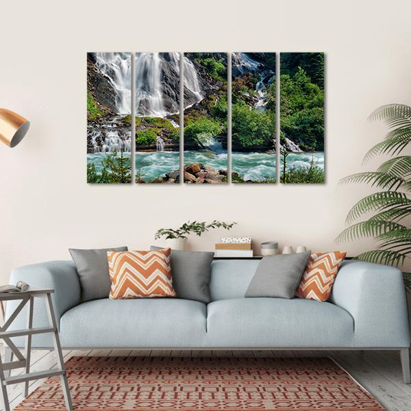 Schleierfall Waterfall Canvas Wall Art-5 Horizontal-Gallery Wrap-22" x 12"-Tiaracle
