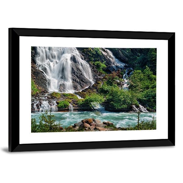 Schleierfall Waterfall Canvas Wall Art-3 Horizontal-Gallery Wrap-25" x 16"-Tiaracle