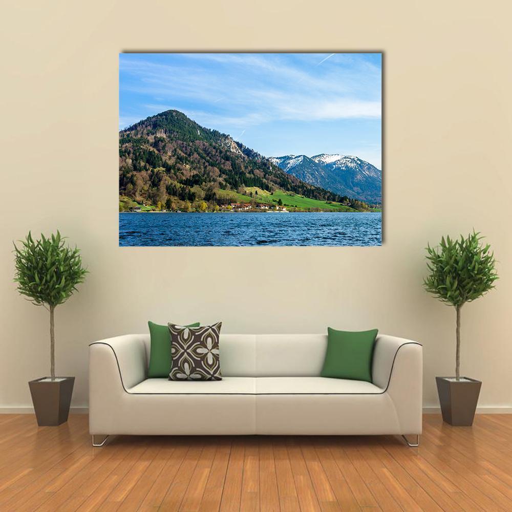 Schliersee Lake In Bavaria Canvas Wall Art-1 Piece-Gallery Wrap-48" x 32"-Tiaracle