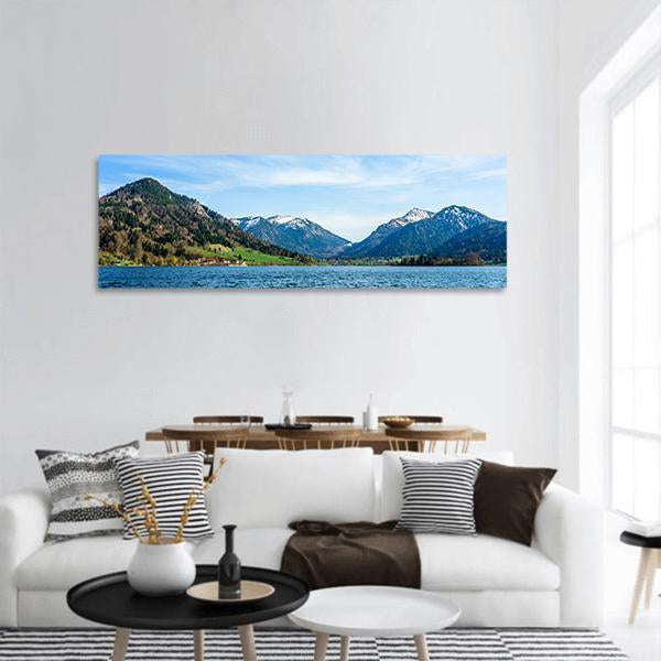 Schliersee Lake In Bavaria Panoramic Canvas Wall Art-1 Piece-36" x 12"-Tiaracle