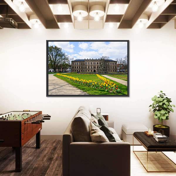 Schloss Garten In Spring In Erlangen Canvas Wall Art-3 Horizontal-Gallery Wrap-25" x 16"-Tiaracle