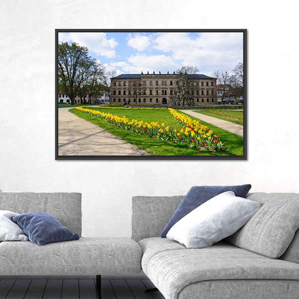 Schloss Garten In Spring In Erlangen Canvas Wall Art-3 Horizontal-Gallery Wrap-25" x 16"-Tiaracle