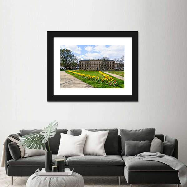 Schloss Garten In Spring In Erlangen Canvas Wall Art-3 Horizontal-Gallery Wrap-25" x 16"-Tiaracle
