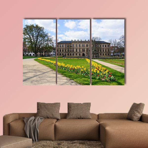 Schloss Garten In Spring In Erlangen Canvas Wall Art-3 Horizontal-Gallery Wrap-25" x 16"-Tiaracle