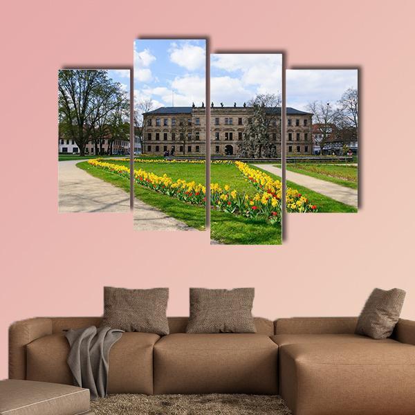 Schloss Garten In Spring In Erlangen Canvas Wall Art-4 Pop-Gallery Wrap-50" x 32"-Tiaracle
