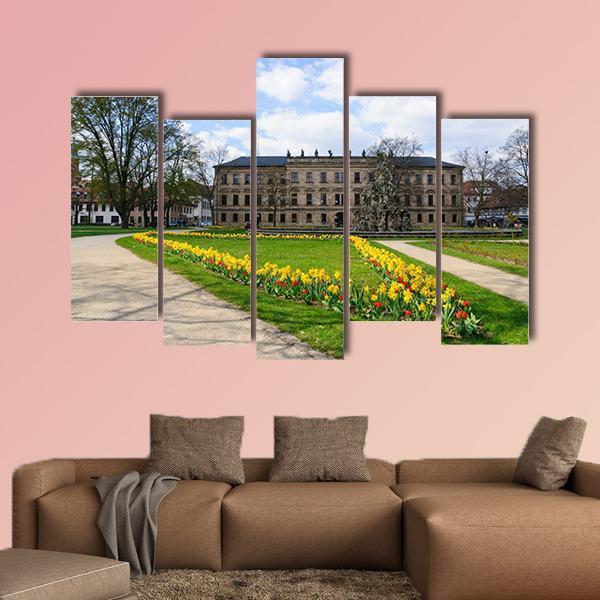 Schloss Garten In Spring In Erlangen Canvas Wall Art-5 Star-Gallery Wrap-62" x 32"-Tiaracle