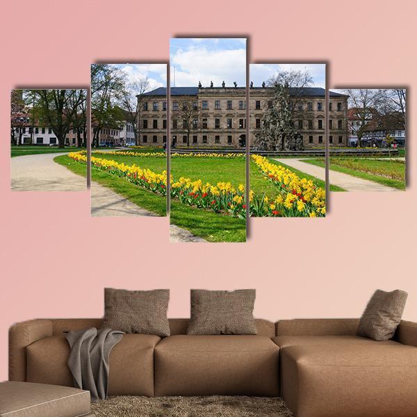 Schloss Garten In Spring In Erlangen Canvas Wall Art-5 Star-Gallery Wrap-62" x 32"-Tiaracle