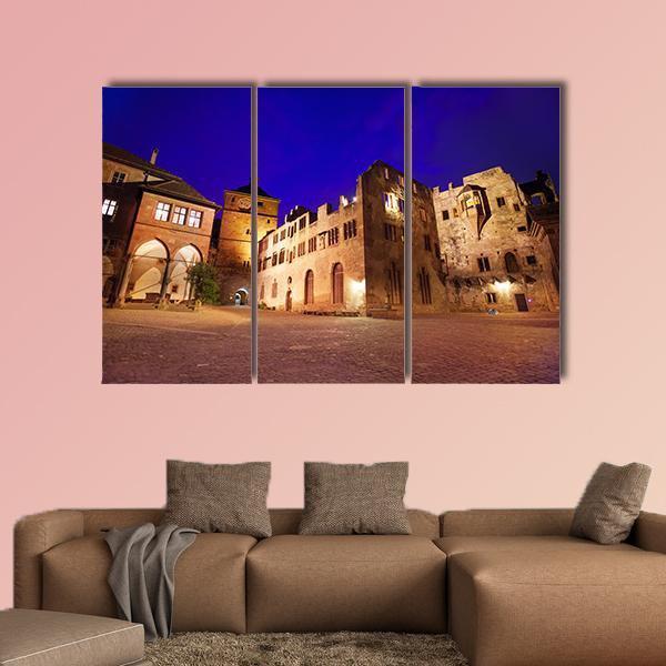Schloss Heidelberg During Night Time Canvas Wall Art-3 Horizontal-Gallery Wrap-25" x 16"-Tiaracle