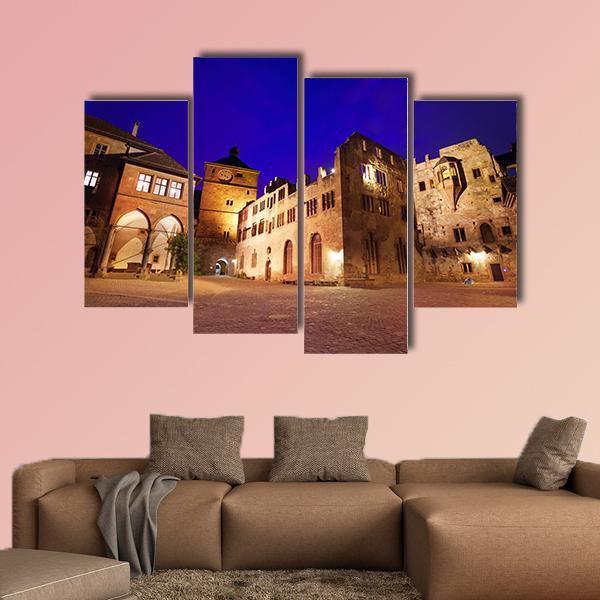 Schloss Heidelberg During Night Time Canvas Wall Art-4 Pop-Gallery Wrap-50" x 32"-Tiaracle