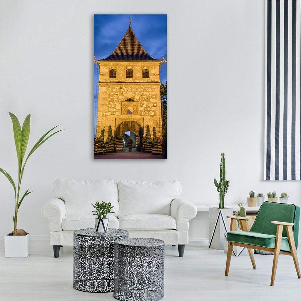 Schloss Laufen Castle In Switzerland Vertical Canvas Wall Art-3 Vertical-Gallery Wrap-12" x 25"-Tiaracle