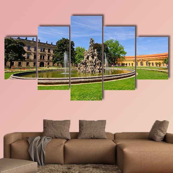 Schlossgarten in Summer In Erlangen Germany Canvas Wall Art-5 Star-Gallery Wrap-62" x 32"-Tiaracle