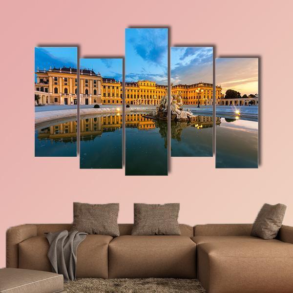 Schonbrunn Palace In Vienna Austria Canvas Wall Art-5 Pop-Gallery Wrap-47" x 32"-Tiaracle