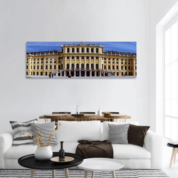 Schonbrunn Palace In Vienna Austria Panoramic Canvas Wall Art-3 Piece-25" x 08"-Tiaracle