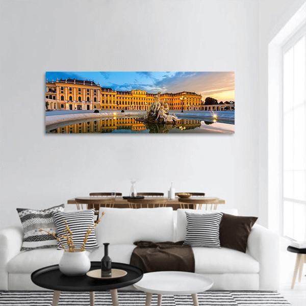 Schonbrunn Palace in Vienna Austria Panoramic Canvas Wall Art-1 Piece-36" x 12"-Tiaracle